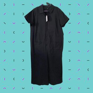 Universal Standard NWT Kate Stretch Cotton Twill Jumpsuit US Size M(18-20) Black